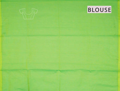 Green Pure South Cotton Floral Bouquet Saree