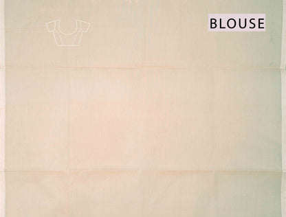 Off White Pure South Cotton Floral Bouquet Saree