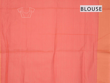 Pink Pure South Cotton Mini Checks Peacock Butta Saree