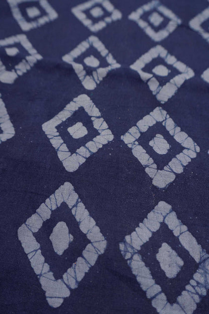 Blue Pure Sungudi Cotton Ratna Maala Flower Zari Border Saree