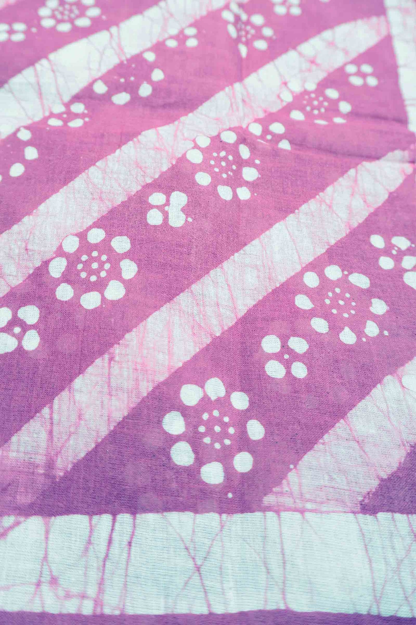 Light Violet Pure Sungadi Cotton Cross Stripes Zari Mango Border Saree