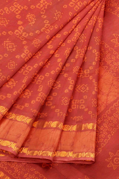 Maroon Pure Sungudi Cotton Floral Print Double Pet Border Saree