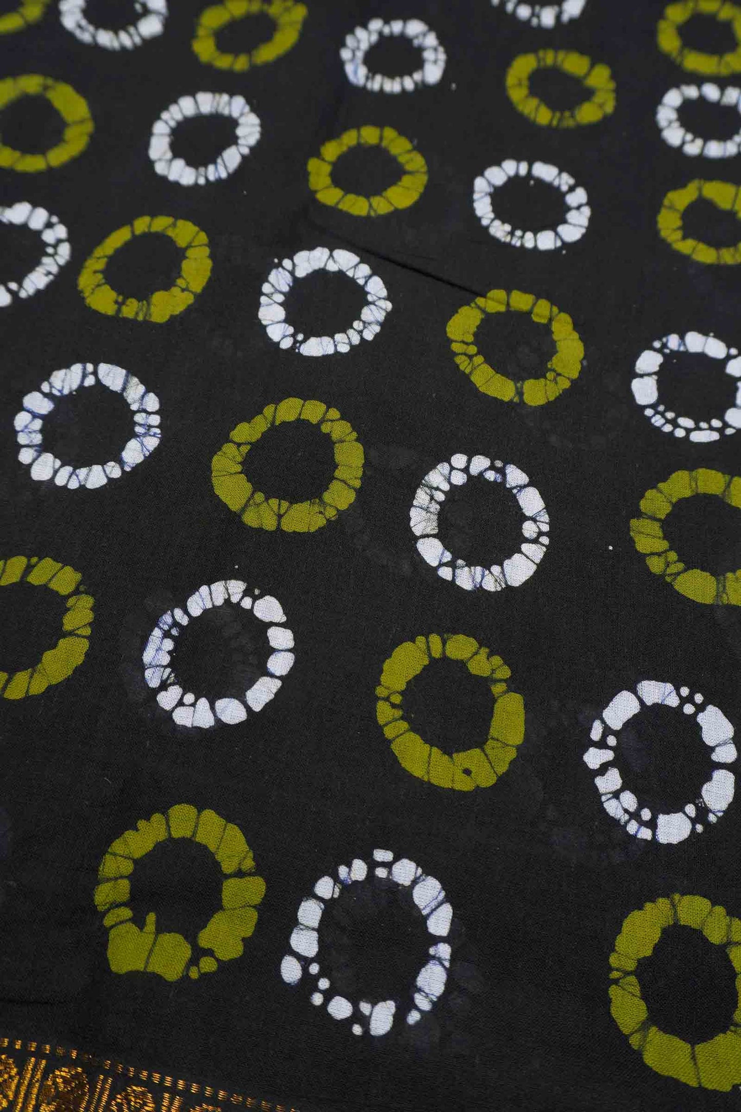 Black Pure Sungudi Cotton Cosmic Dots Print Double Pet Border Saree