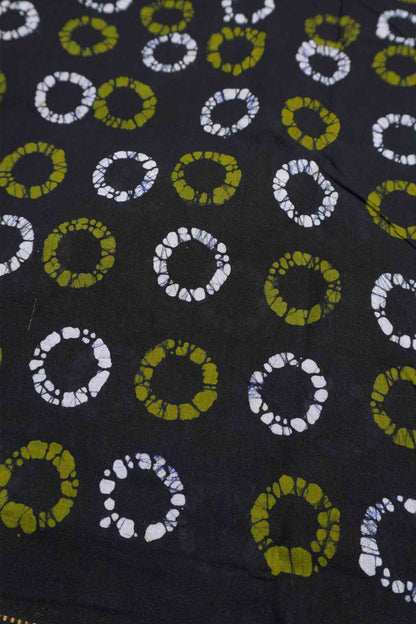 Black Pure Sungudi Cotton Cosmic Dots Double Pet Border Saree