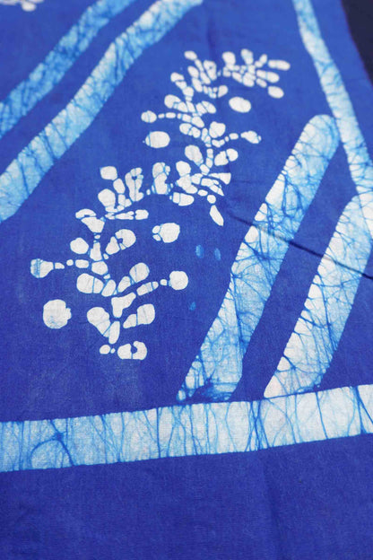 Blue Pure Sungudi Cotton Fancy Leheriya Style Line Print Peacock Zari  Border Saree