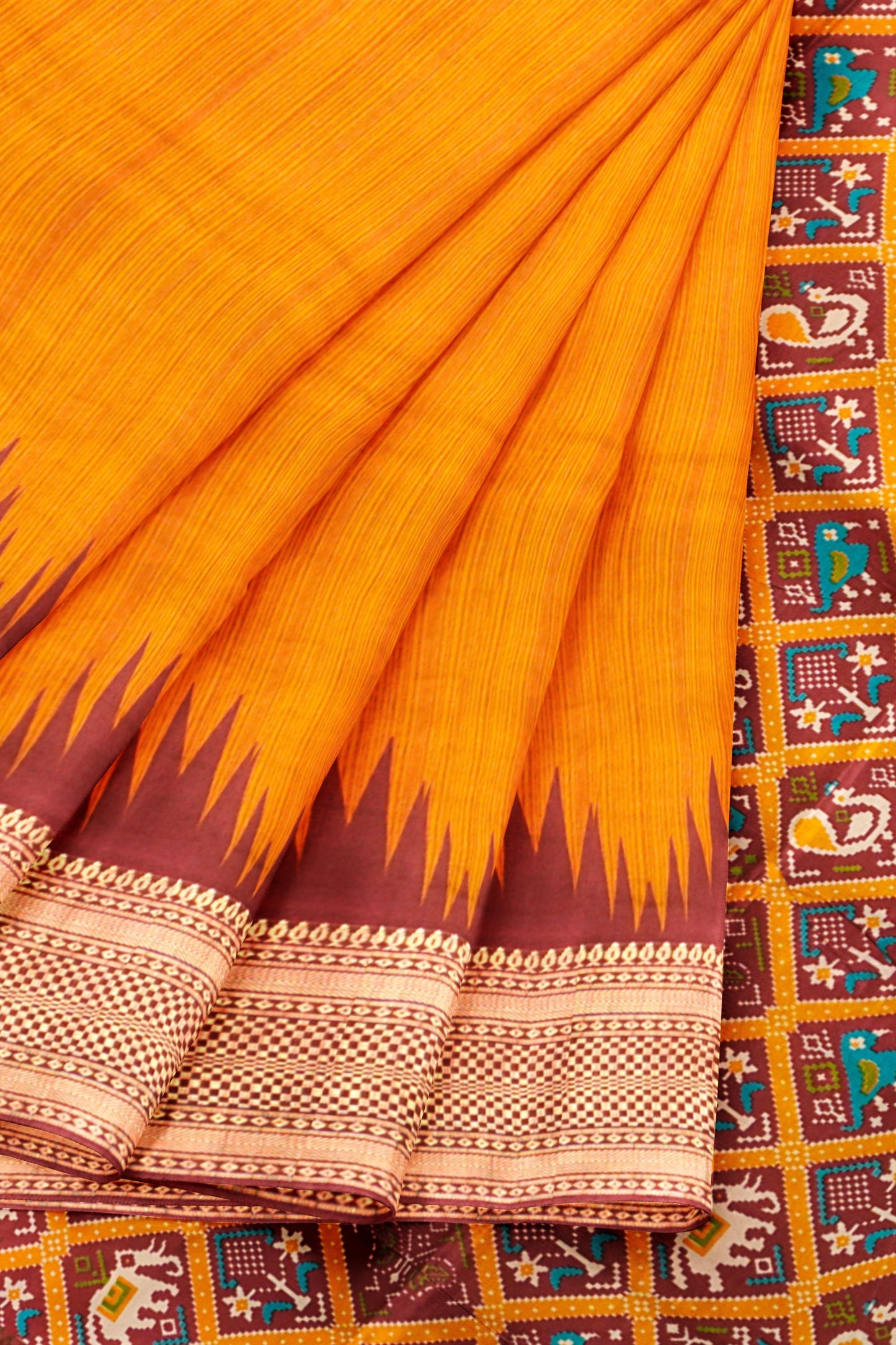 Yellow Semi Dola Zari Border Fancy Pallu Blouse Saree