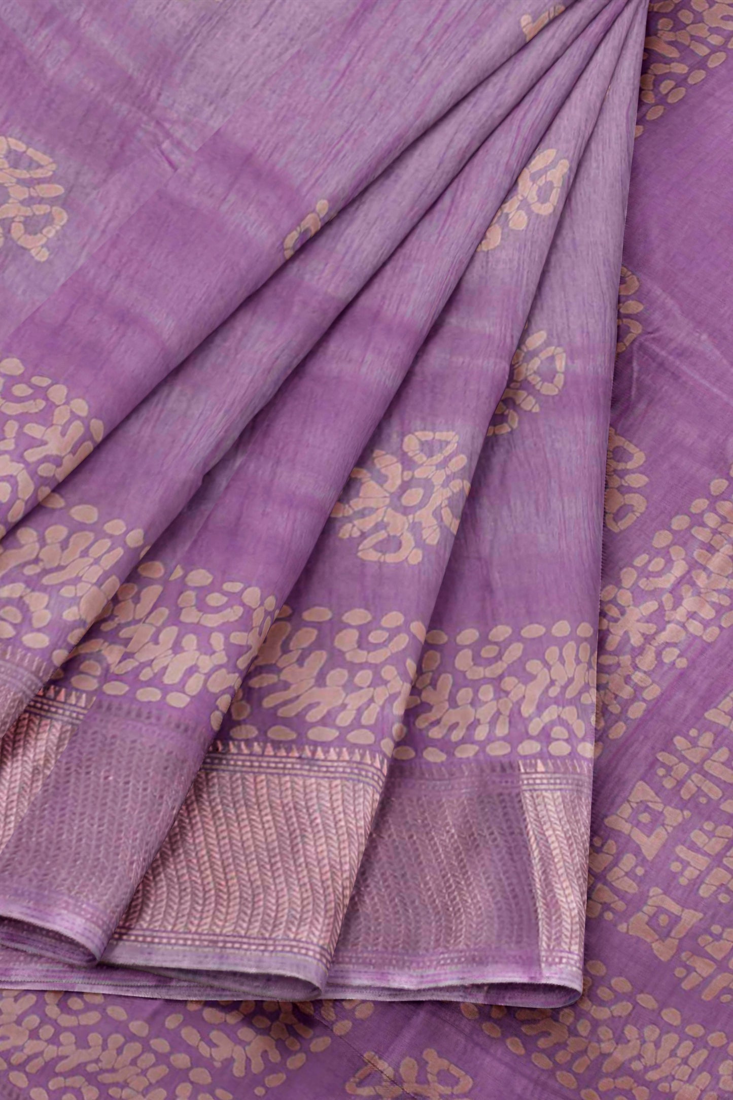 Violet Semi Dola Zari Border Saree