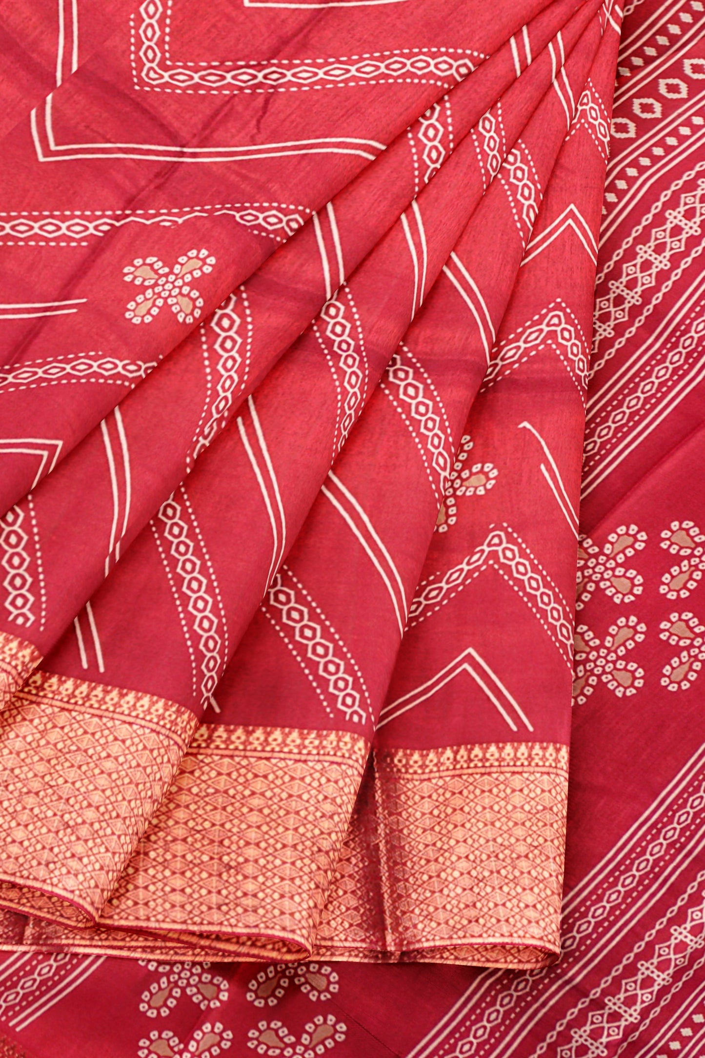 Maroon Semi Dola Fancy Stripes Print Zari Border Saree