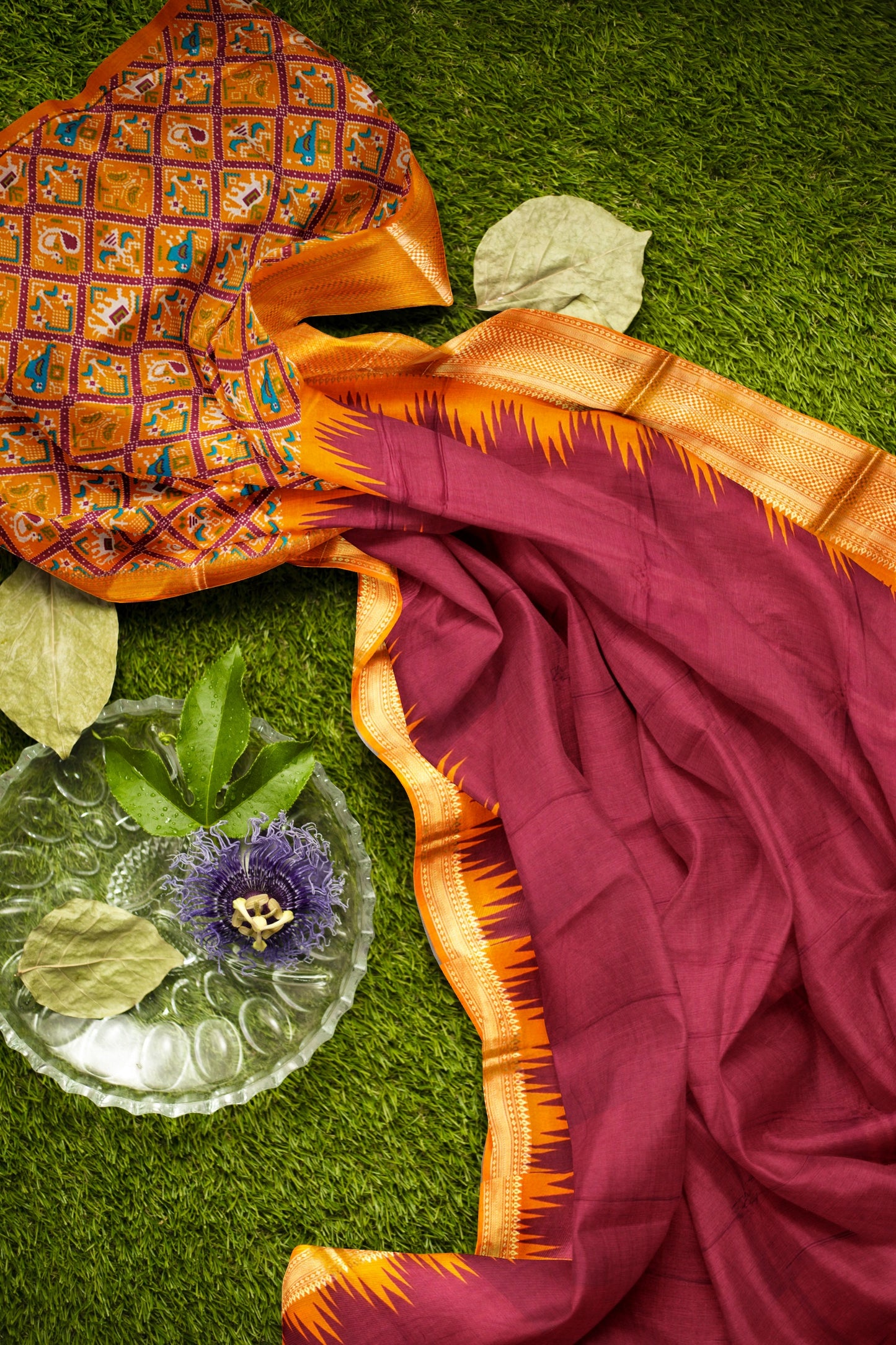 Maroon Semi Dola Zari Border Fancy Pallu  Blouse Saree