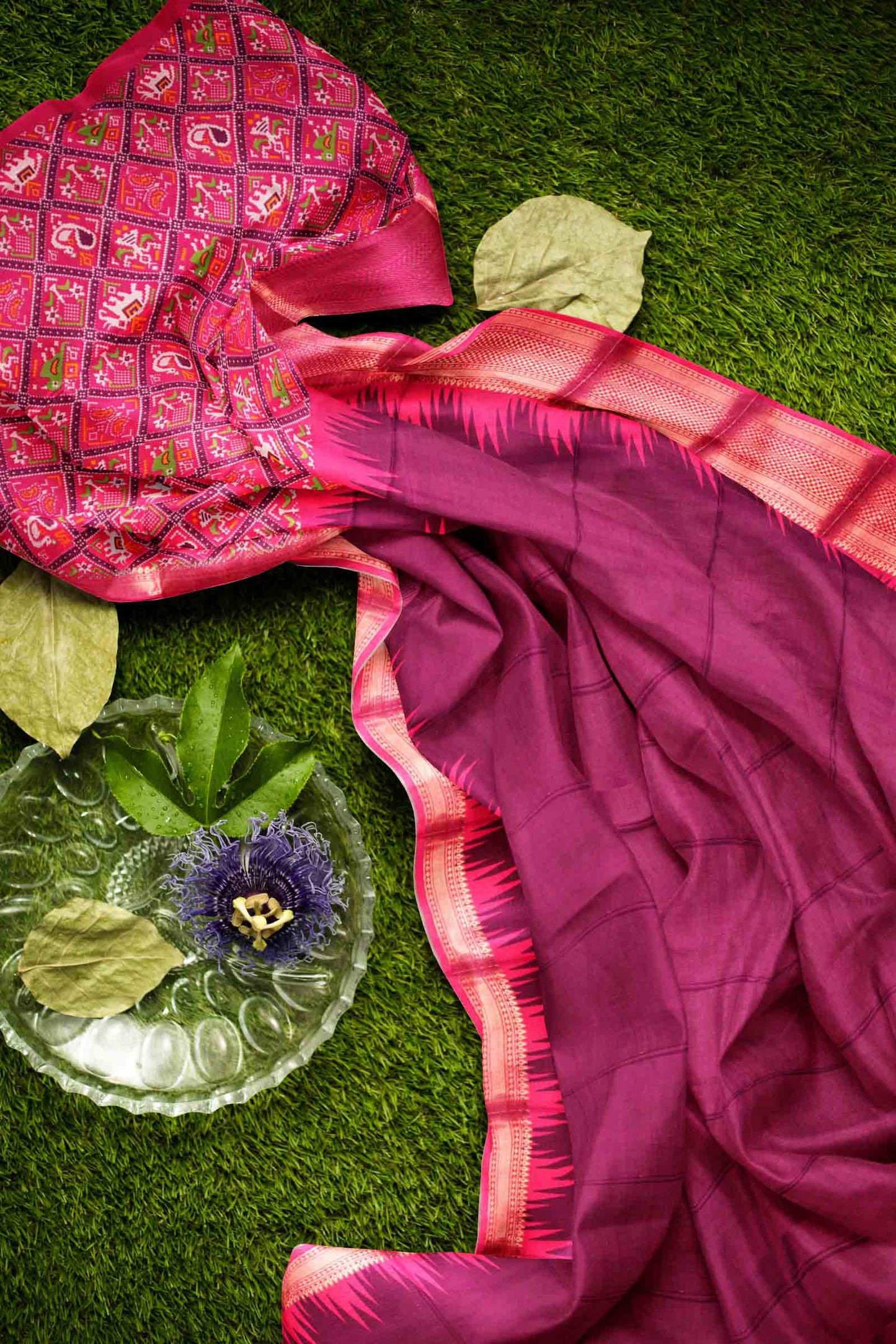 Dark Wine Semi Dola Zari Border Fancy Pallu Blouse Saree