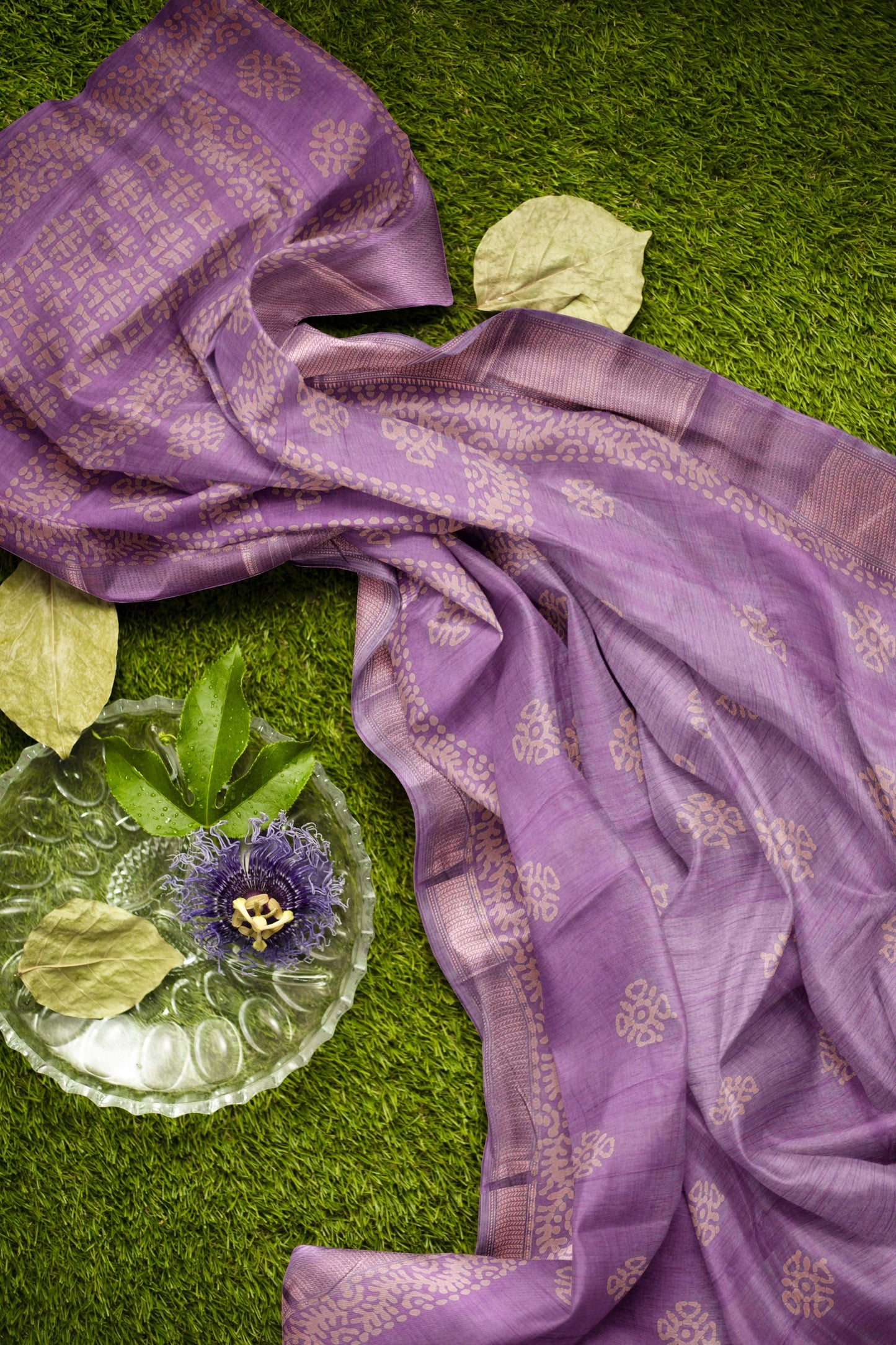 Violet Semi Dola Zari Border Saree