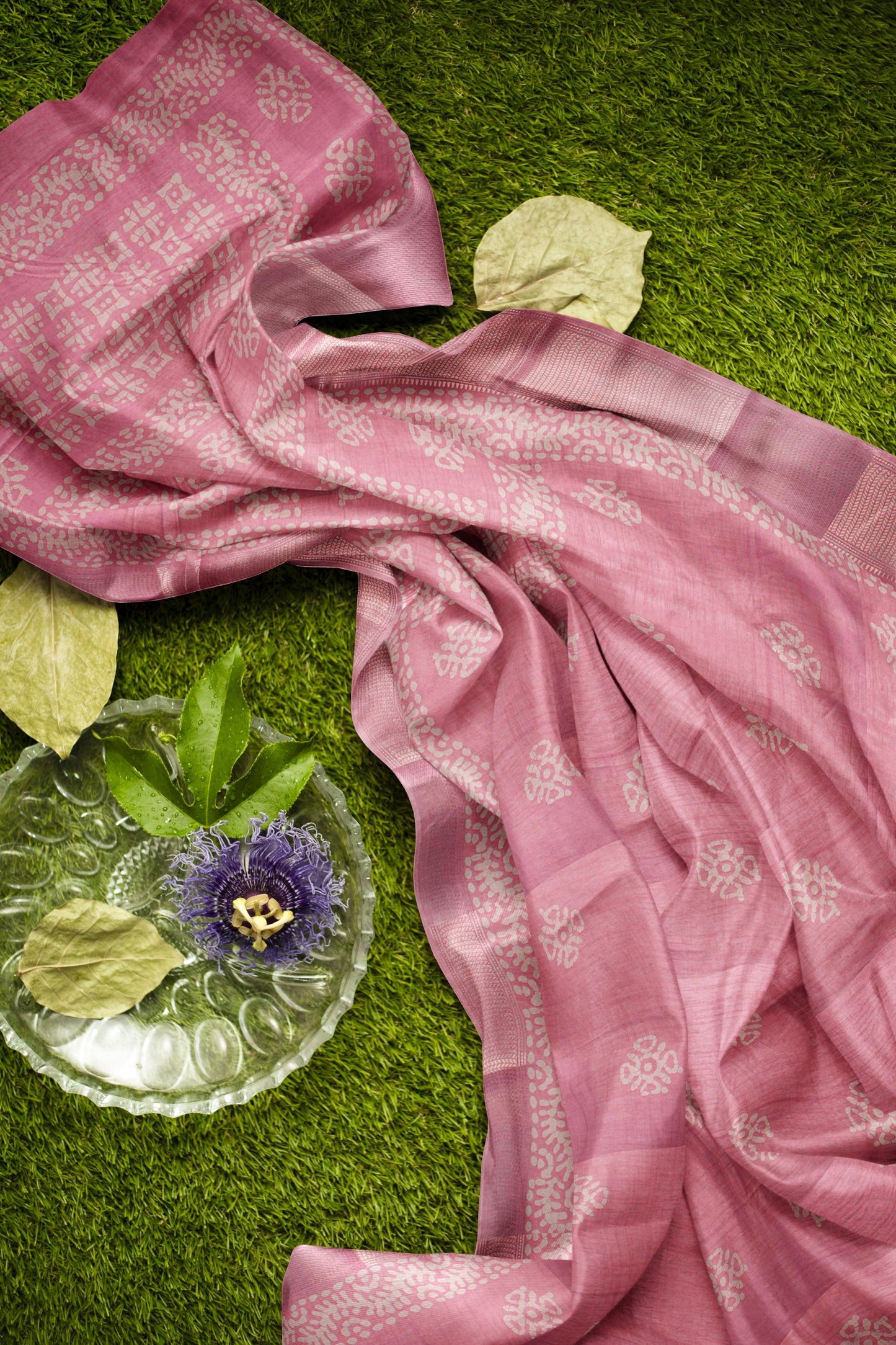 Peach Semi Dola Zari Border Saree