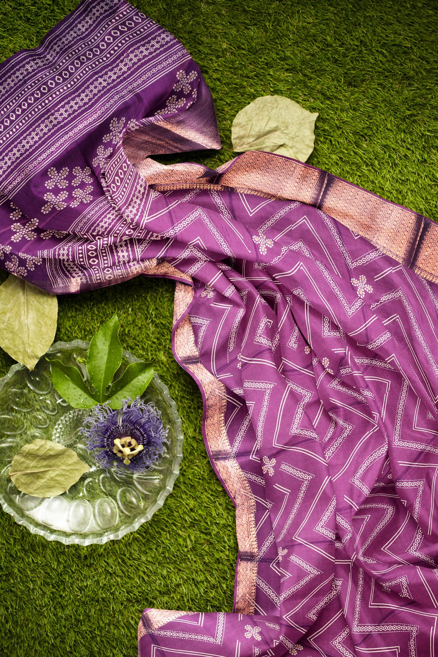 Burgundy Semi Dola Fancy Stripes Print Zari Border Saree