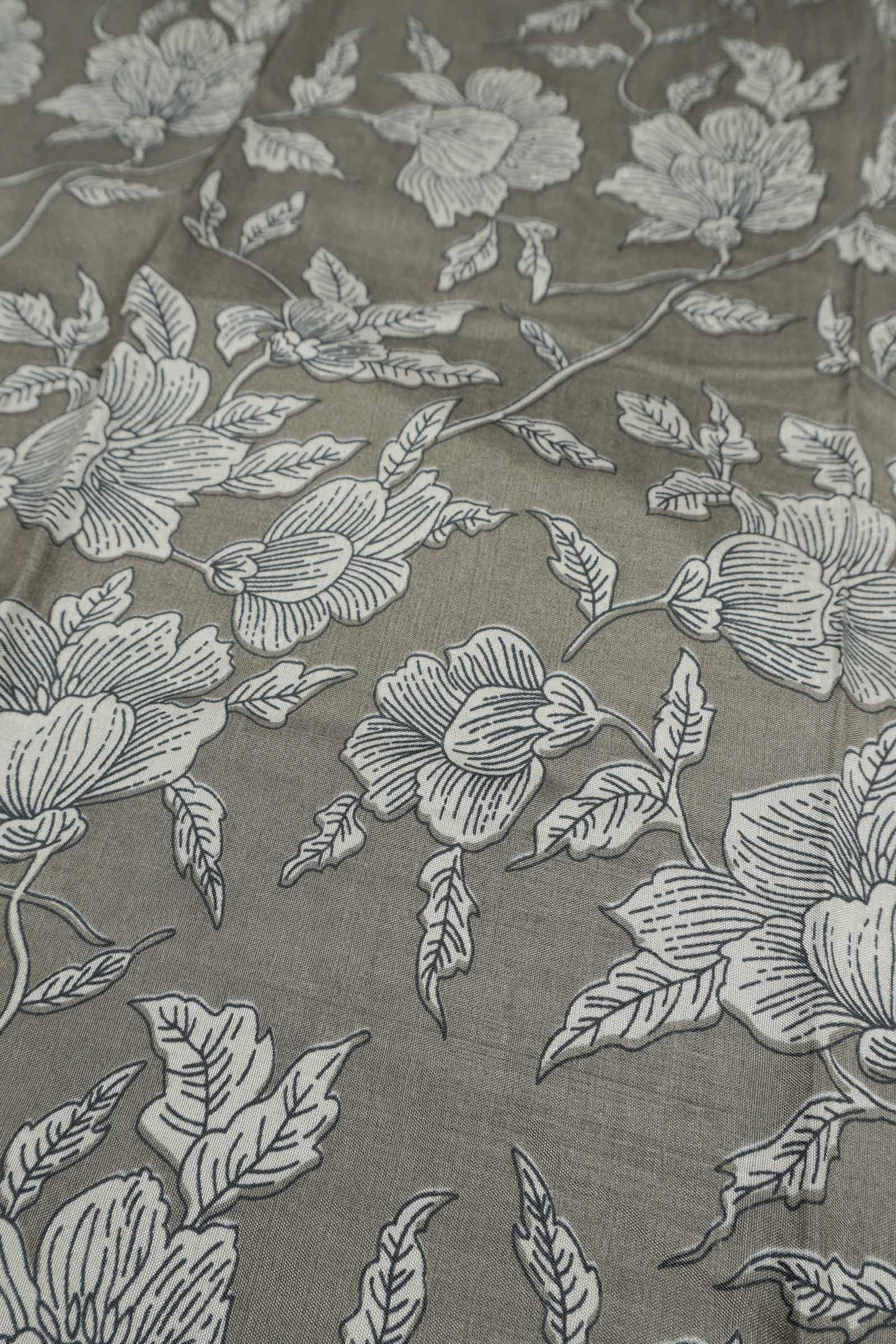 Dark Grey Semi Dola Maroon Zari Border Saree