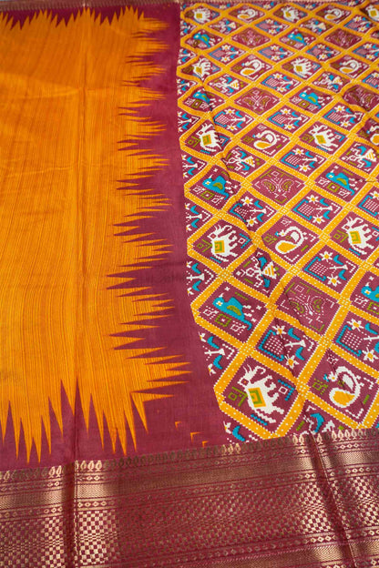 Yellow Semi Dola Zari Border Fancy Pallu Blouse Saree