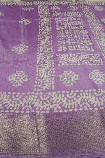 Violet Semi Dola Zari Border Saree
