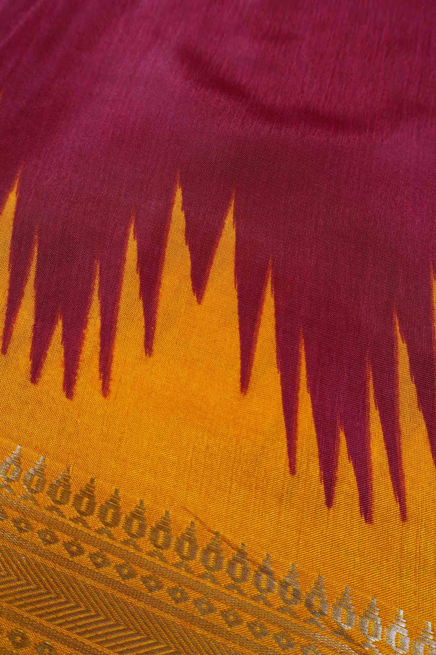 Maroon Semi Dola Zari Border Fancy Pallu  Blouse Saree
