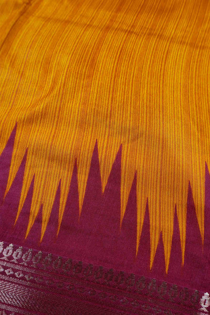 Yellow Semi Dola Zari Border Fancy Pallu Blouse Saree