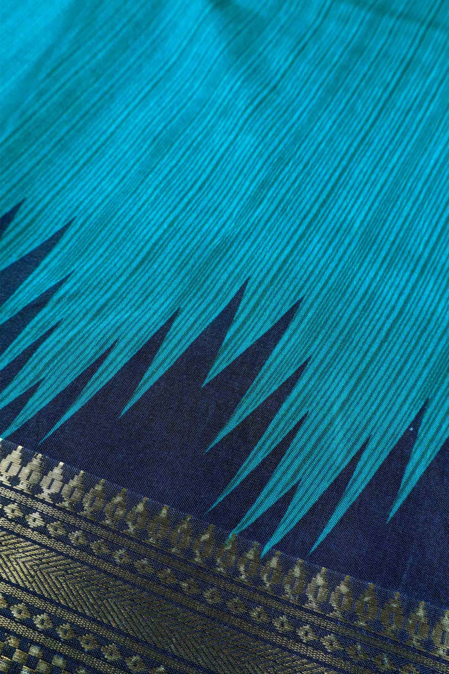 Blue Semi Dola Zari Border Fancy Pallu Blouse Saree