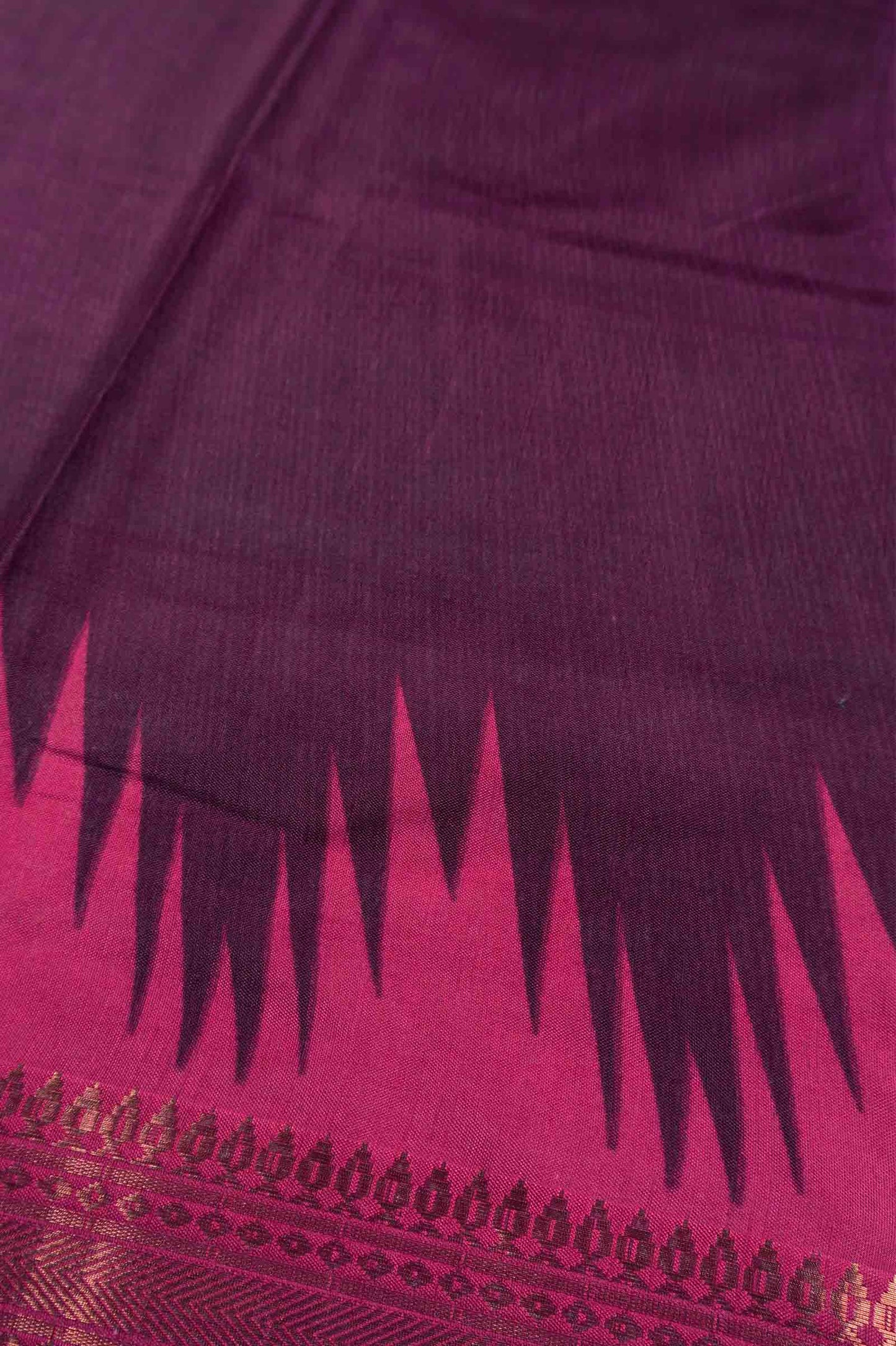 Dark Wine Semi Dola Zari Border Fancy Pallu Blouse Saree