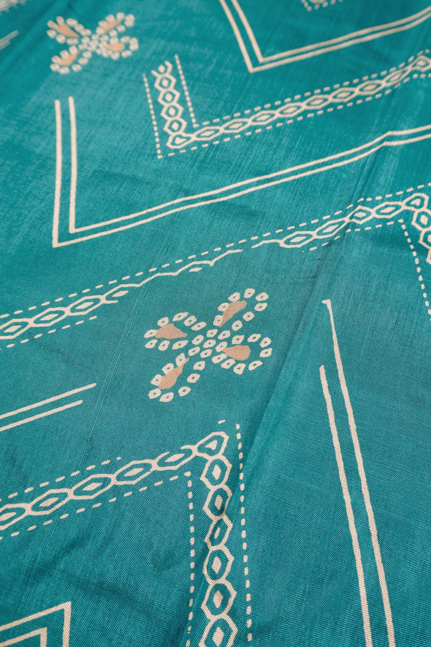 Blue Semi Dola Fancy Stripes Print Zari Border Saree