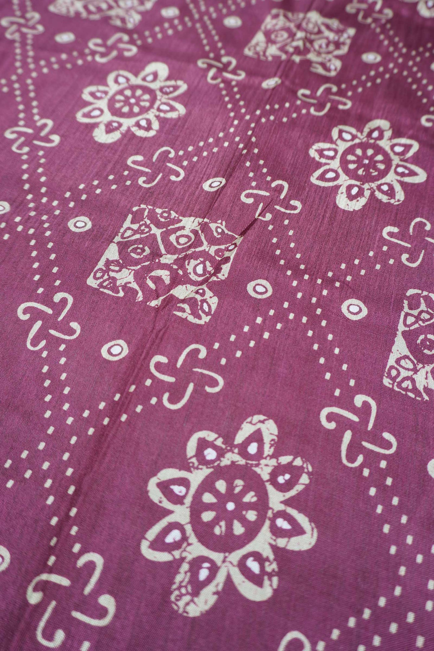 Dark Violet Semi Dola Floral Frames Print Zari Border Saree