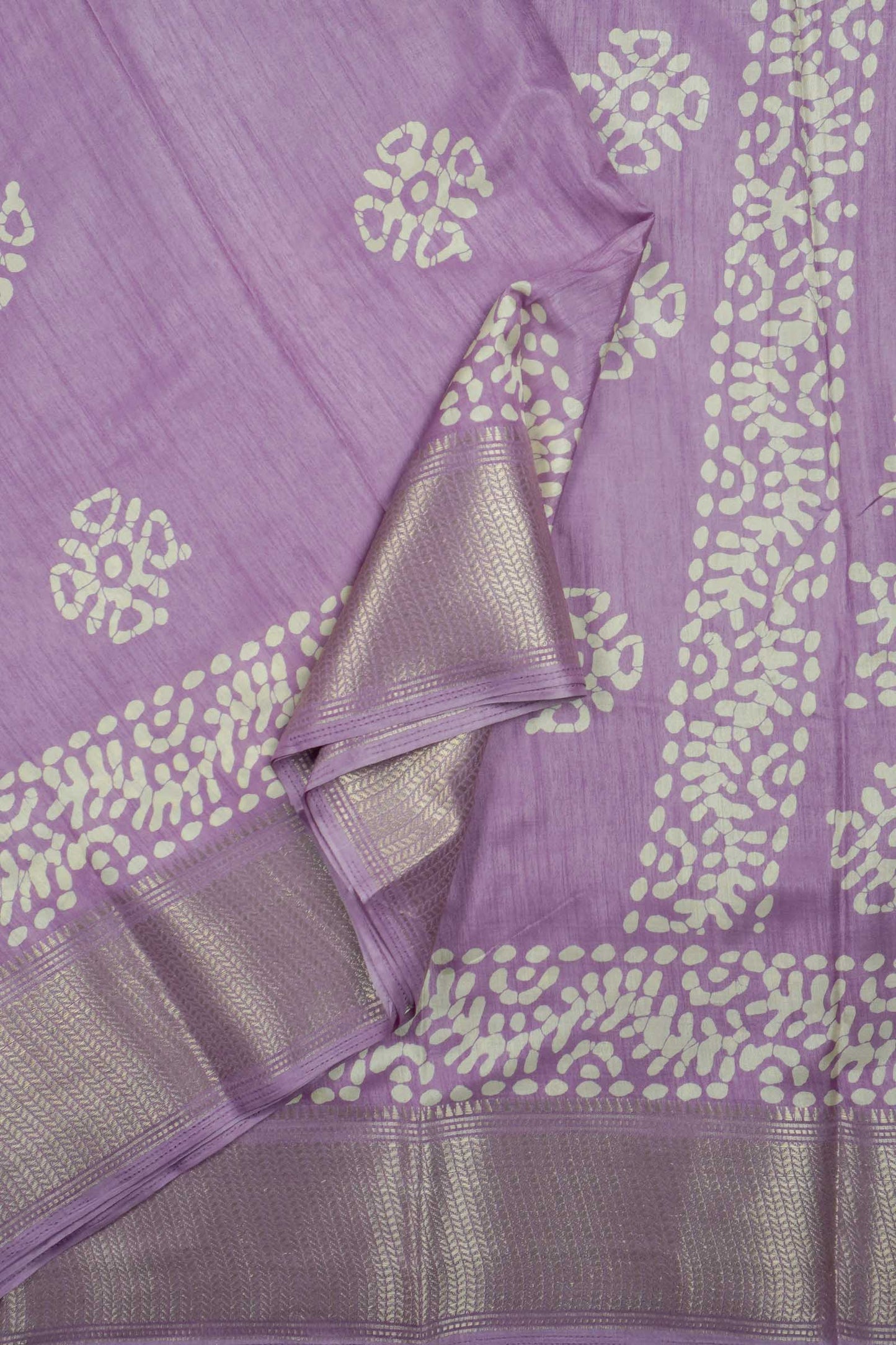 Violet Semi Dola Zari Border Saree