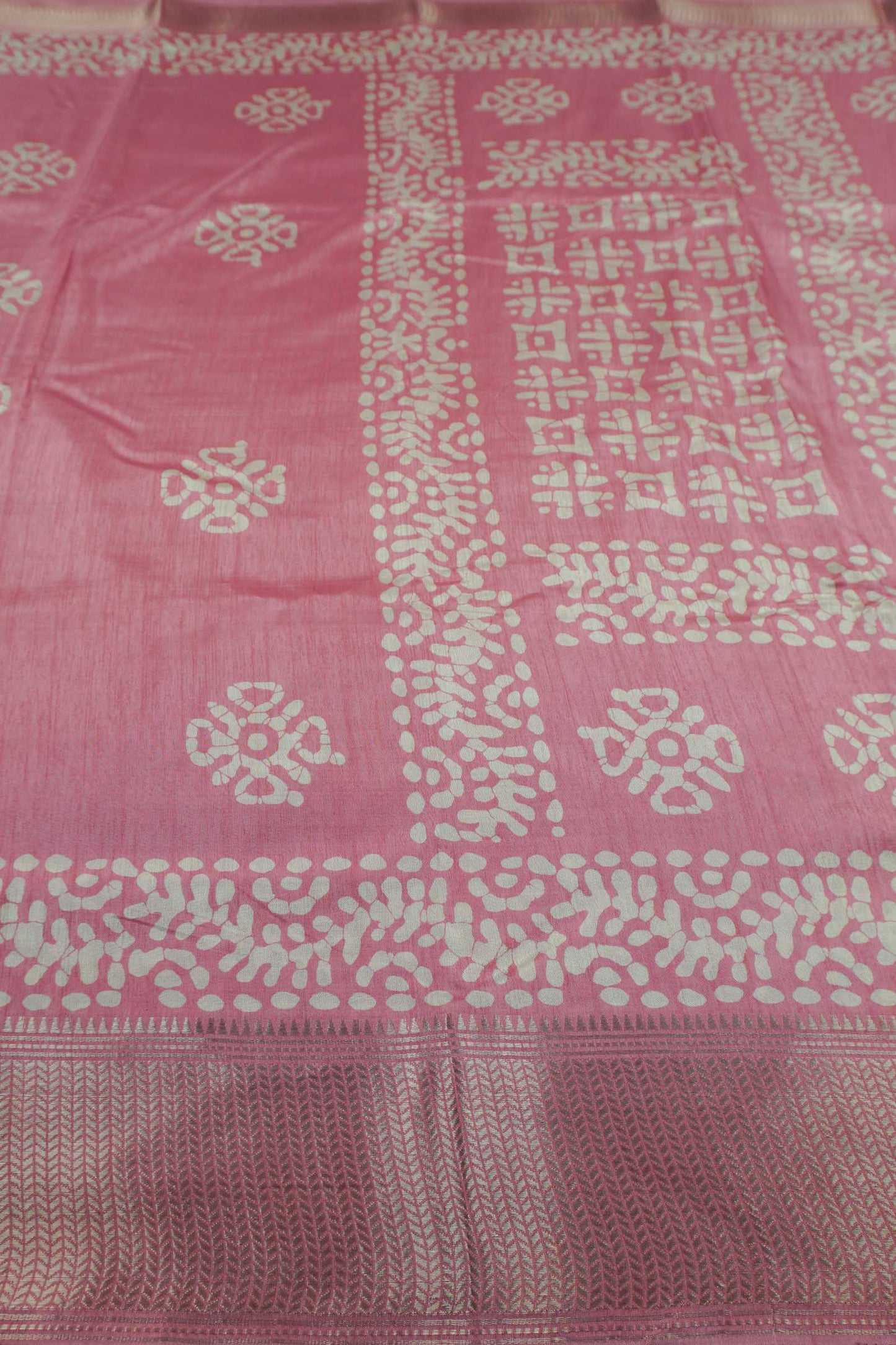 Peach Semi Dola Zari Border Saree
