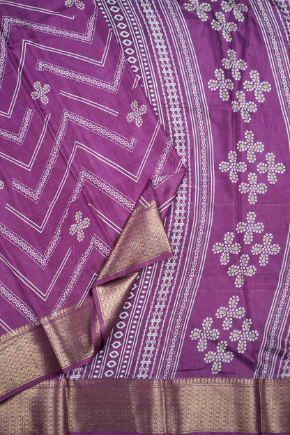 Burgundy Semi Dola Fancy Stripes Print Zari Border Saree