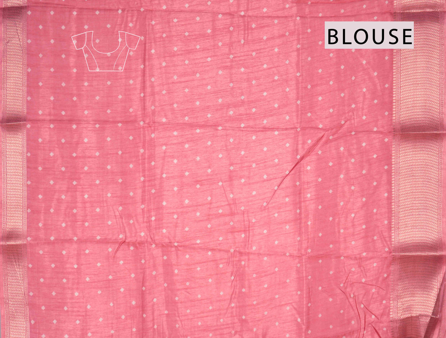 Pink Semi Dola Warli Print Zari Border Saree