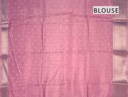 Light Violet Semi Dola Warli Print Zari Border Saree
