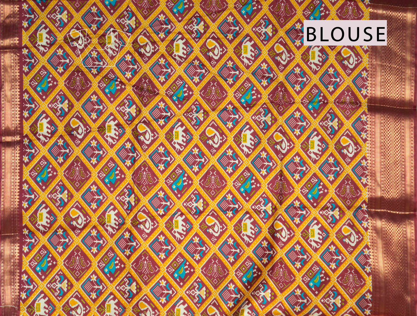 Yellow Semi Dola Zari Border Fancy Pallu Blouse Saree