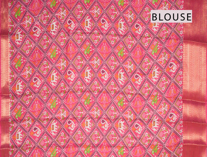 Dark Wine Semi Dola Zari Border Fancy Pallu Blouse Saree