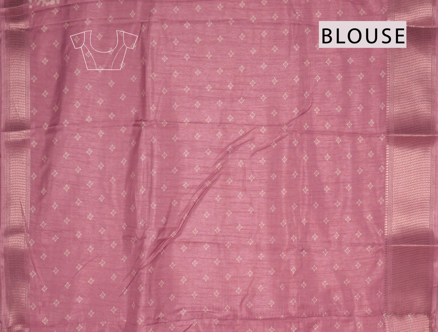 Peach Semi Dola Zari Border Saree