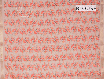 Green Printed Rangoli Print Floral Border Saree