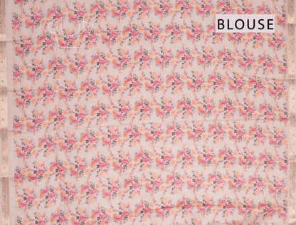 Black Printed Rangoli Print Floral Border Saree NAA234