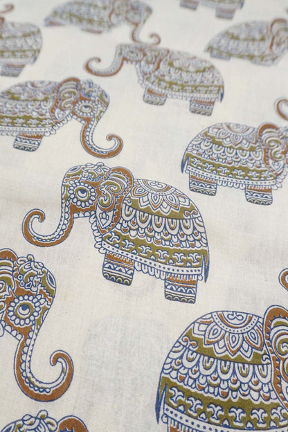 Off White Pure Sungudi Cotton Elephant Design Paisely Pallu Saree NAA244