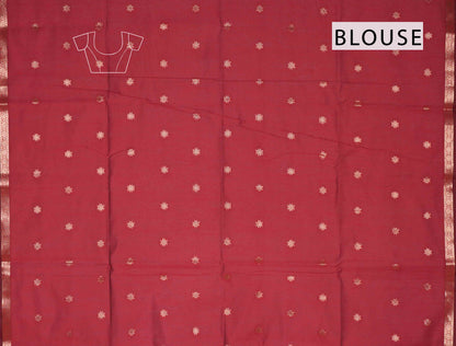 Green Semi Maheswari Cotton Sampada Puspa Butta Contrast Pallu Saree