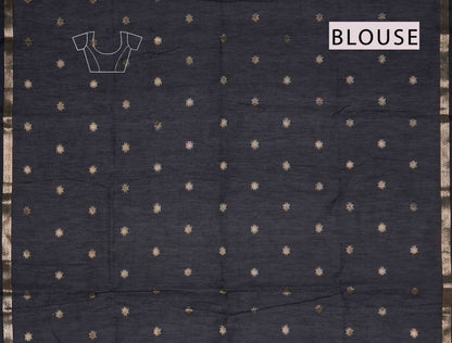 Violet Semi Maheswari Cotton Sampada Puspa Butta Contrast Pallu Saree