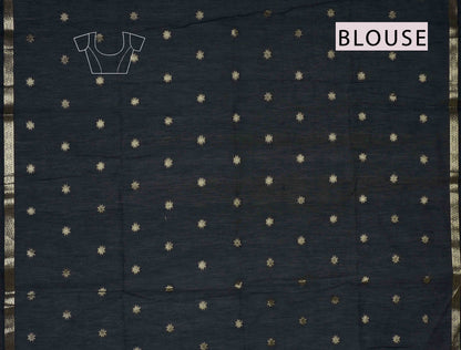 Green Semi Maheswari Cotton Sampada Puspa Butta Contrast Pallu Saree