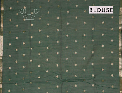 Maroon Semi Maheswari Cotton Sampada Puspa Butta Contrast Pallu Saree