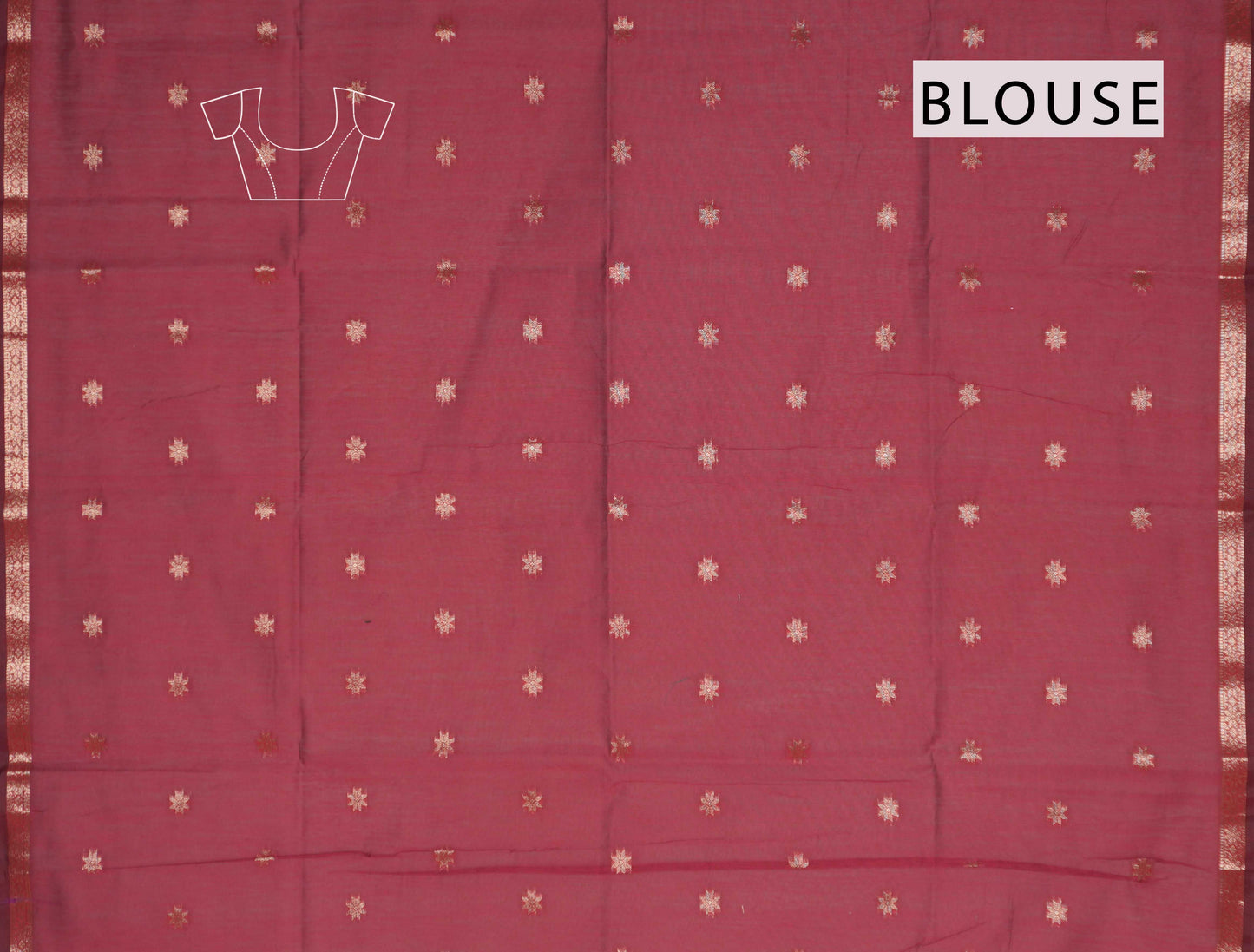 Violet Semi Maheswari Cotton Sampada Puspa Butta Contrast Pallu Saree