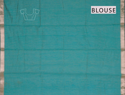 Green Semi Maheswari Cotton Chandrika Checks Butta Saree NAA232