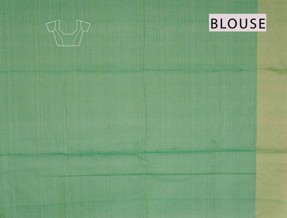 Green Pure South Cotton Mini Checks  Annan Border Saree