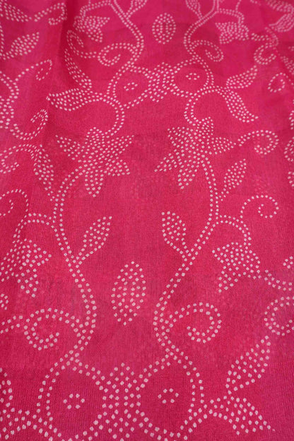 Red Printed Cotton Dot Florals Zari Border Saree