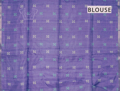 Lavander Semi Tussar Blooming Magic Prints Crane Border Saree