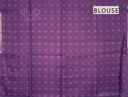 Violet Semi Tussar Blooming Magic Prints Jamdani Inspired Border Saree
