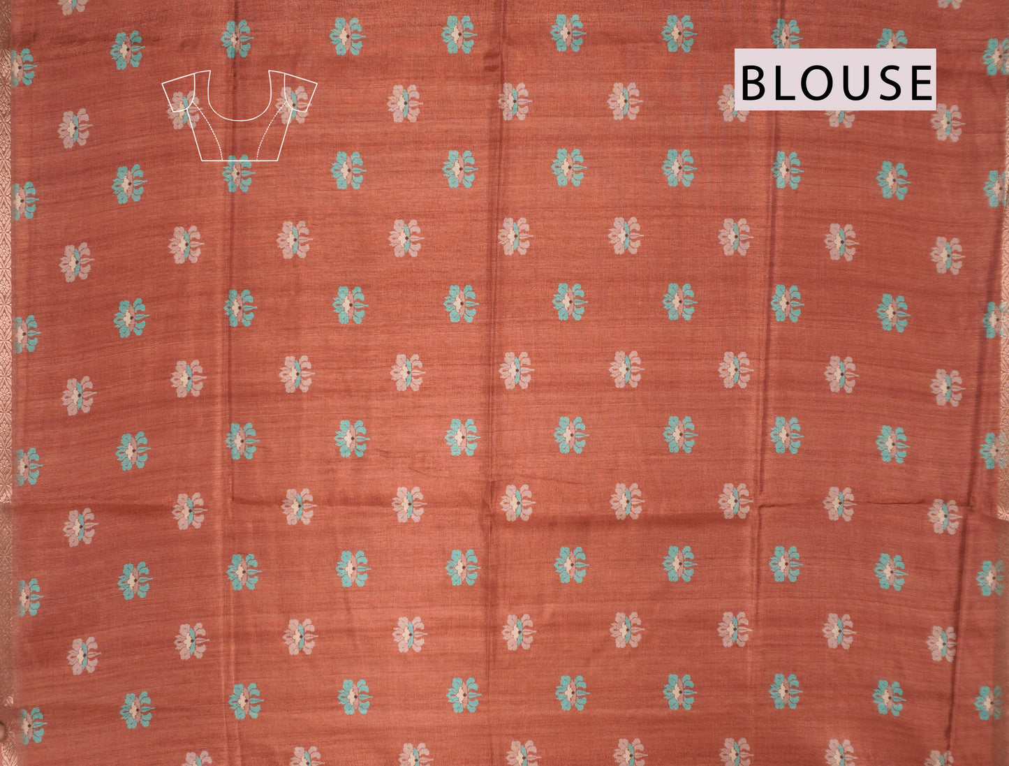 Orange Semi Tussar Blooming Magic Prints Parrot Border Saree