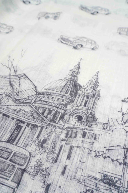 Black And White River Walk Print Saree