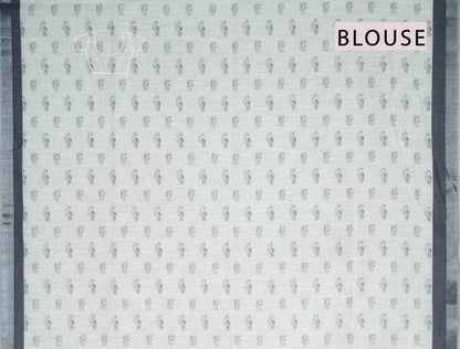 Black And White River Walk Print Saree